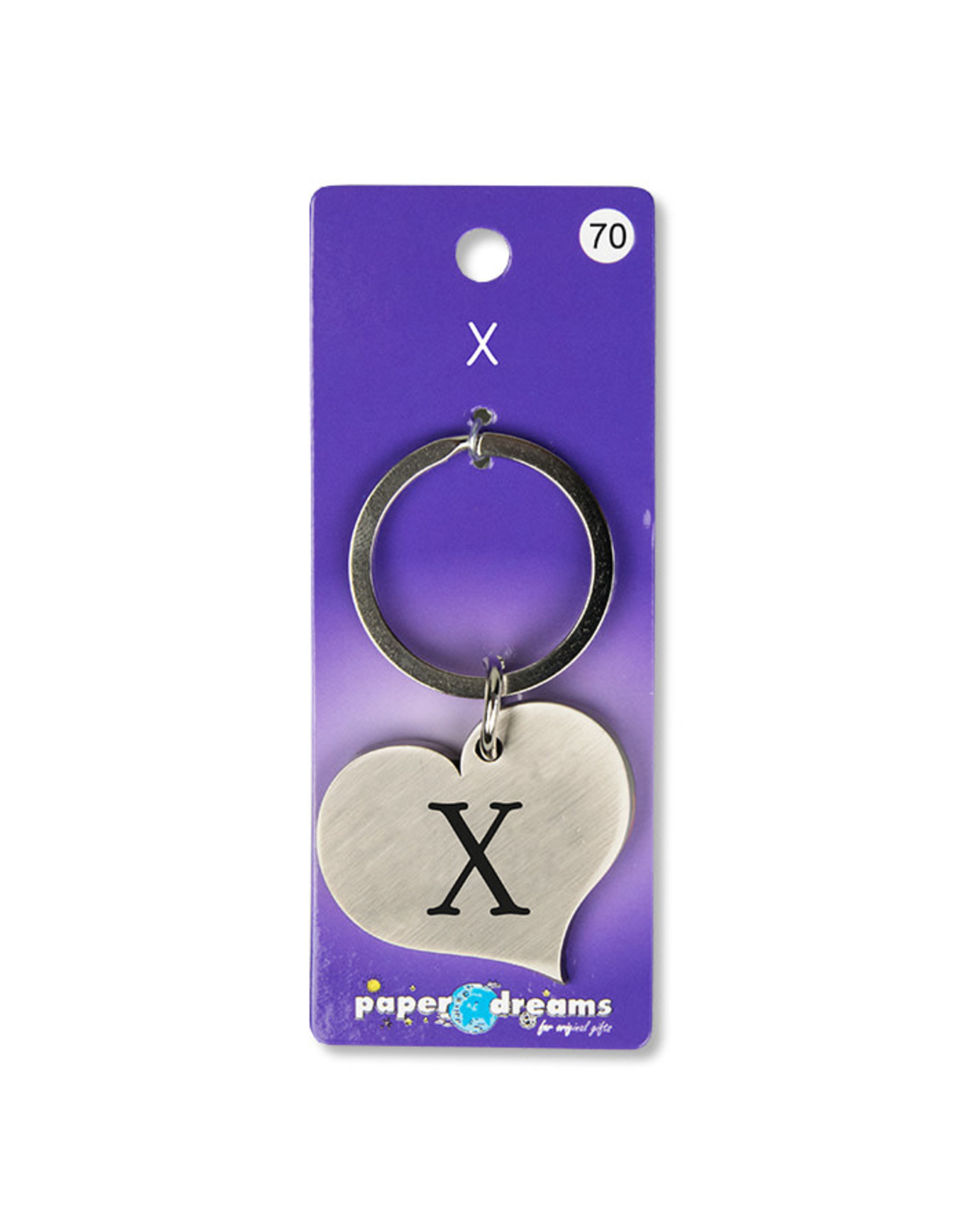 Paper Dreams Sleutelhanger Hart Metaal – X