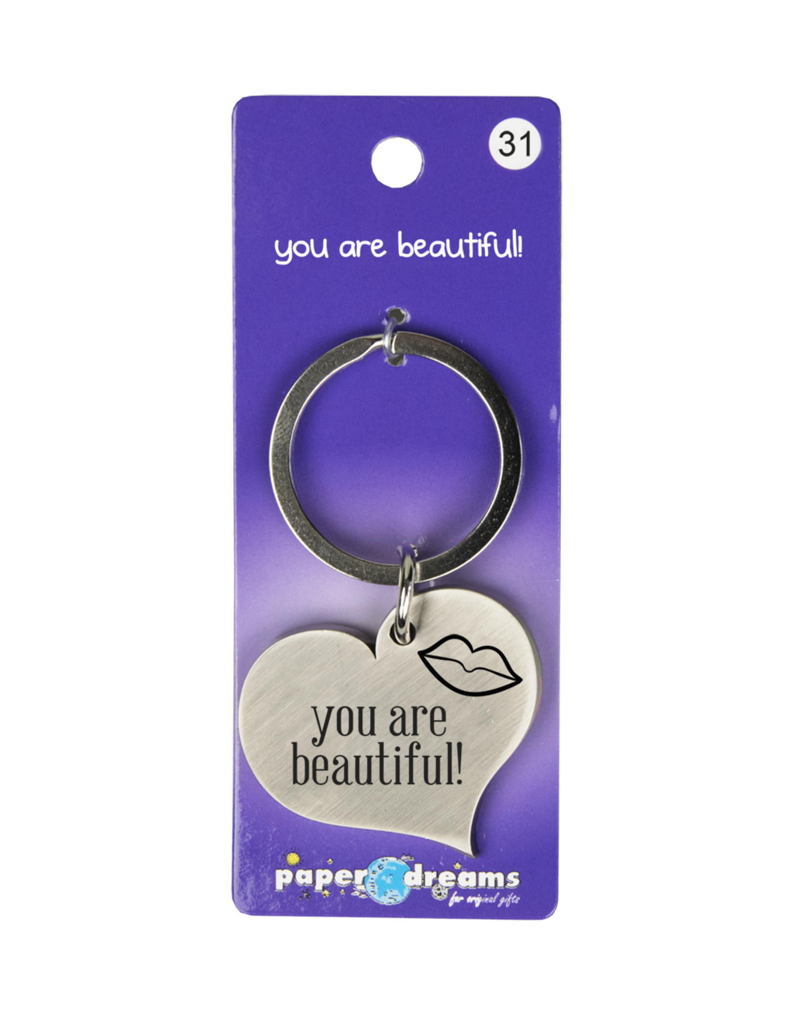 Paper Dreams Sleutelhanger Metaal Hart - You are Beautiful