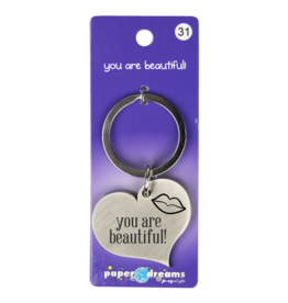 Paper Dreams Sleutelhanger Metaal Hart - You are Beautiful