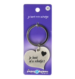 Paper Dreams Sleutelhanger Hart Metaal Je bent m'n Schatje