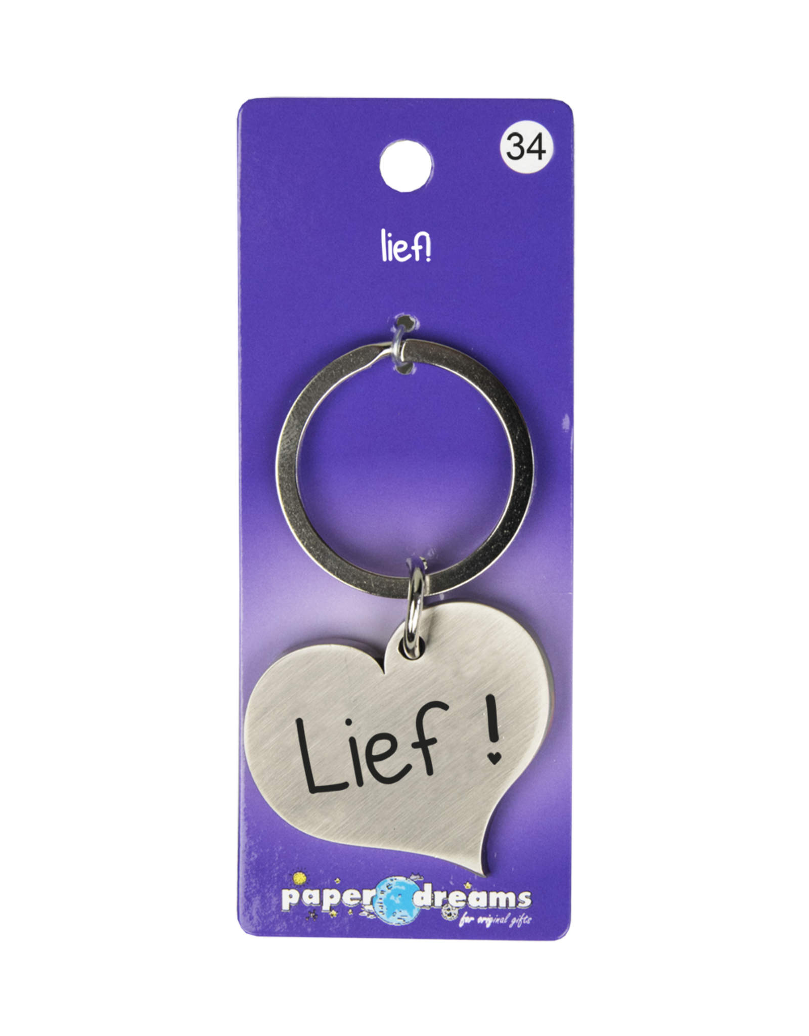 Paper Dreams Sleutelhanger Hart Metaal - Lief