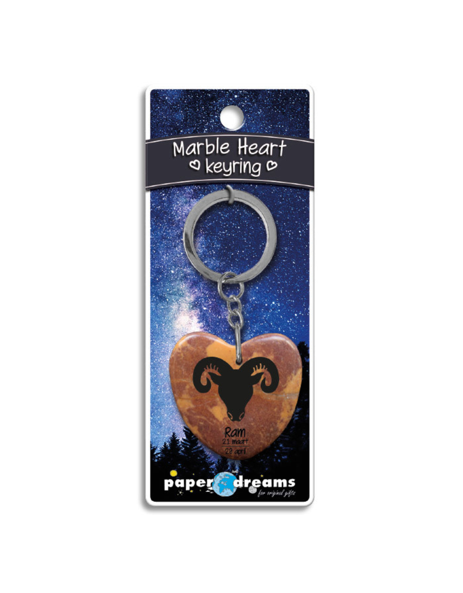 Paper Dreams Sleutelhanger Hart Marmer – Ram