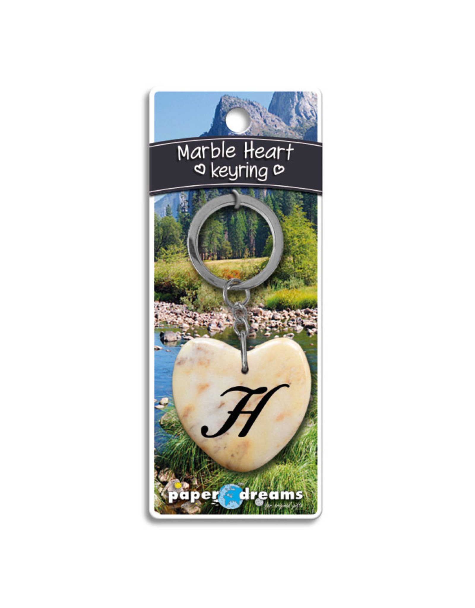 Paper Dreams Sleutelhanger Hart Marmer – H