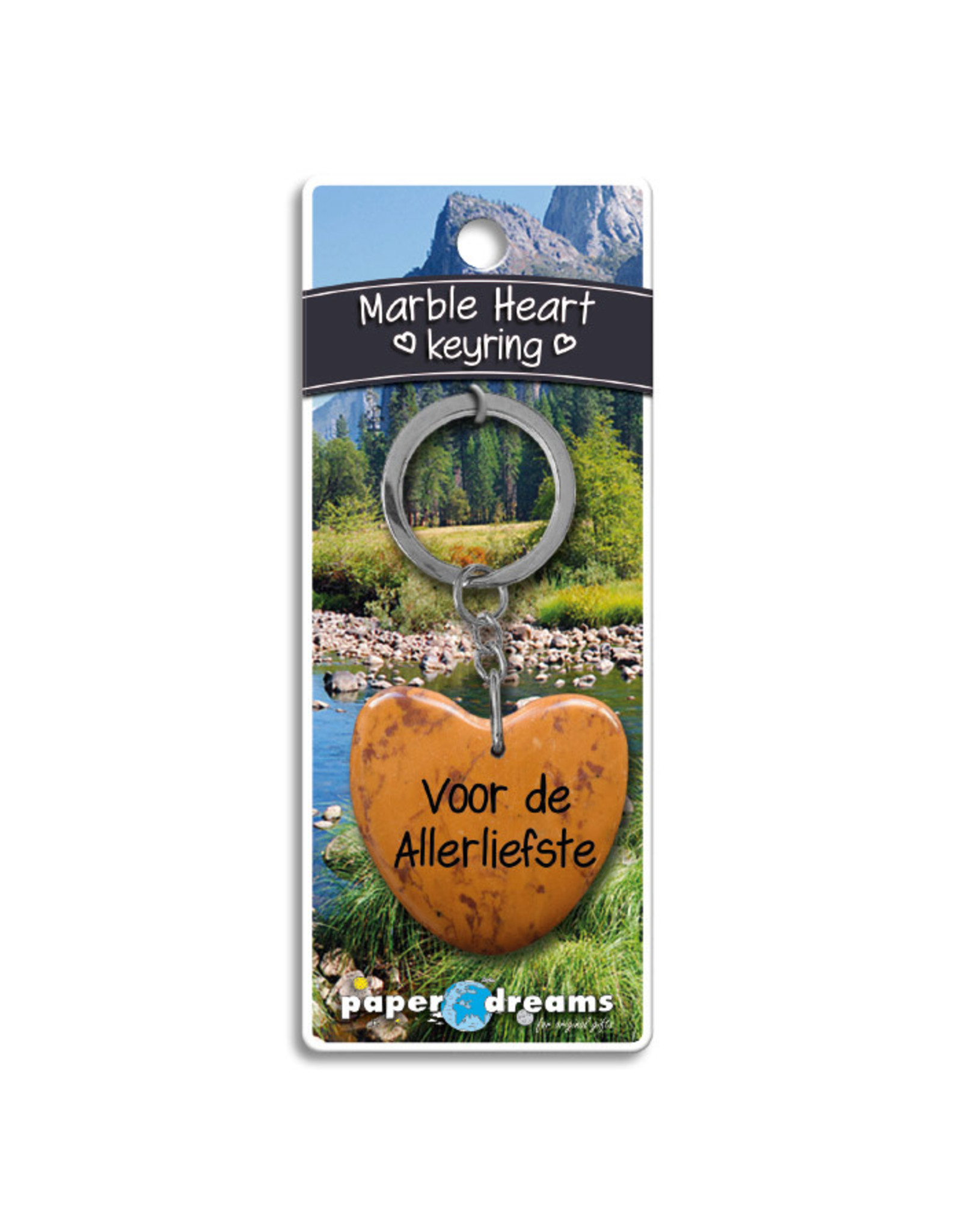 Paper Dreams Sleutelhanger Hart Marmer - Voor De Allerliefste