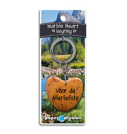 Paper Dreams Sleutelhanger Hart Marmer - Voor De Allerliefste