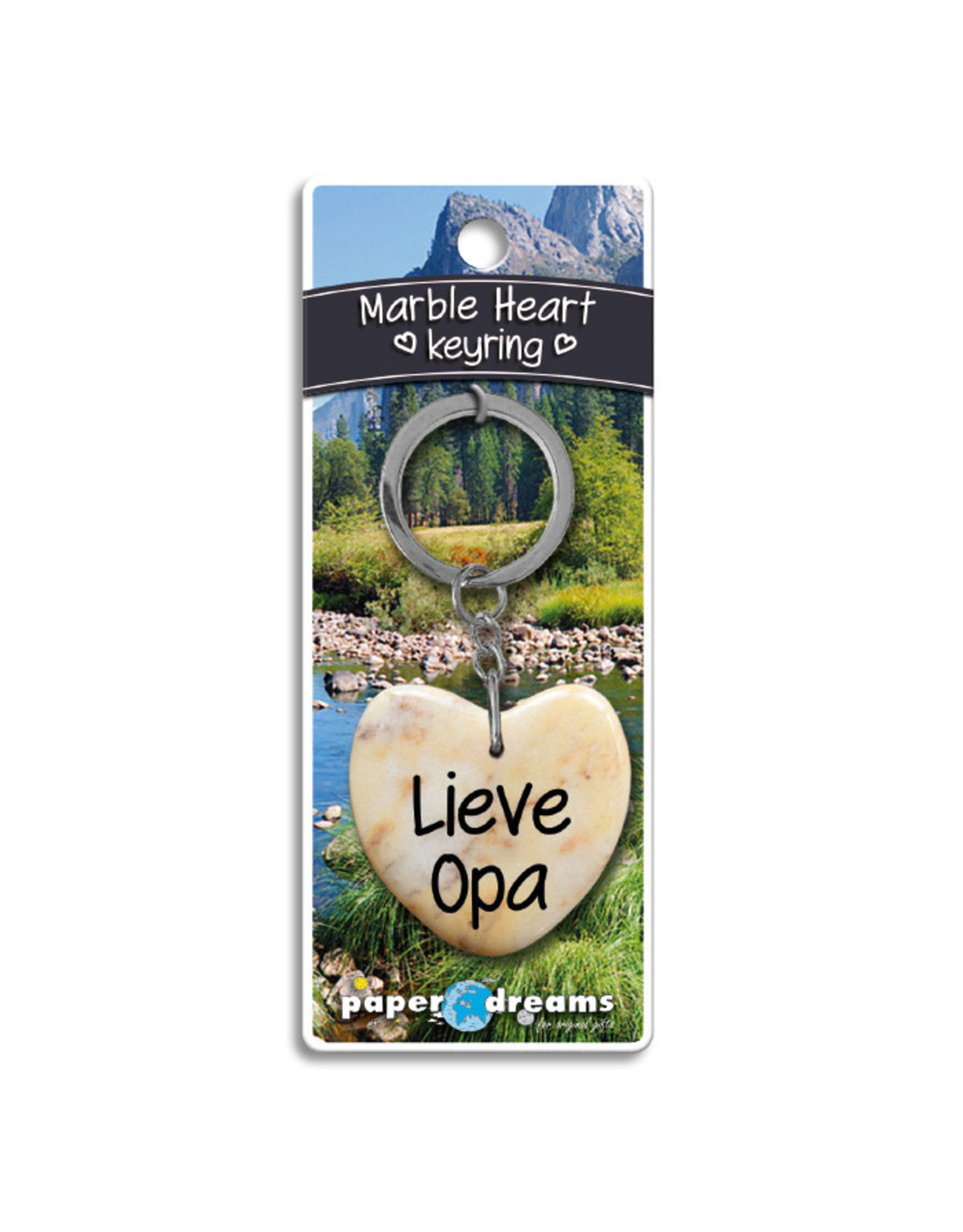 Paper Dreams Sleutelhanger Hart Marmer - Lieve Opa