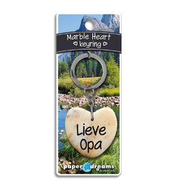 Paper Dreams Sleutelhanger Hart Marmer - Lieve Opa