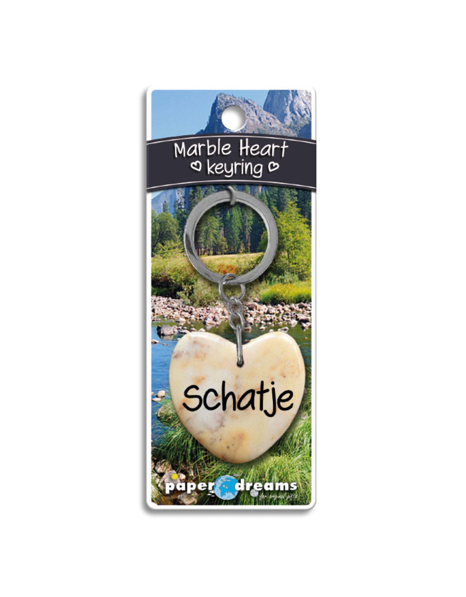 Paper Dreams Sleutelhanger Hart Marmer - Schatje