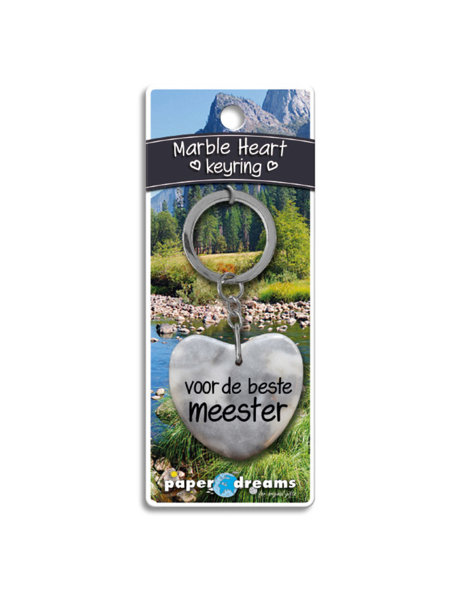 Paper Dreams Sleutelhanger Hart Marmer - Voor De Beste Meester