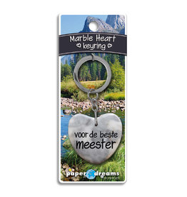 Paper Dreams Sleutelhanger Hart Marmer - Voor De Beste Meester