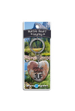 Paper Dreams Sleutelhanger Hart Marmer - Liefste Juf