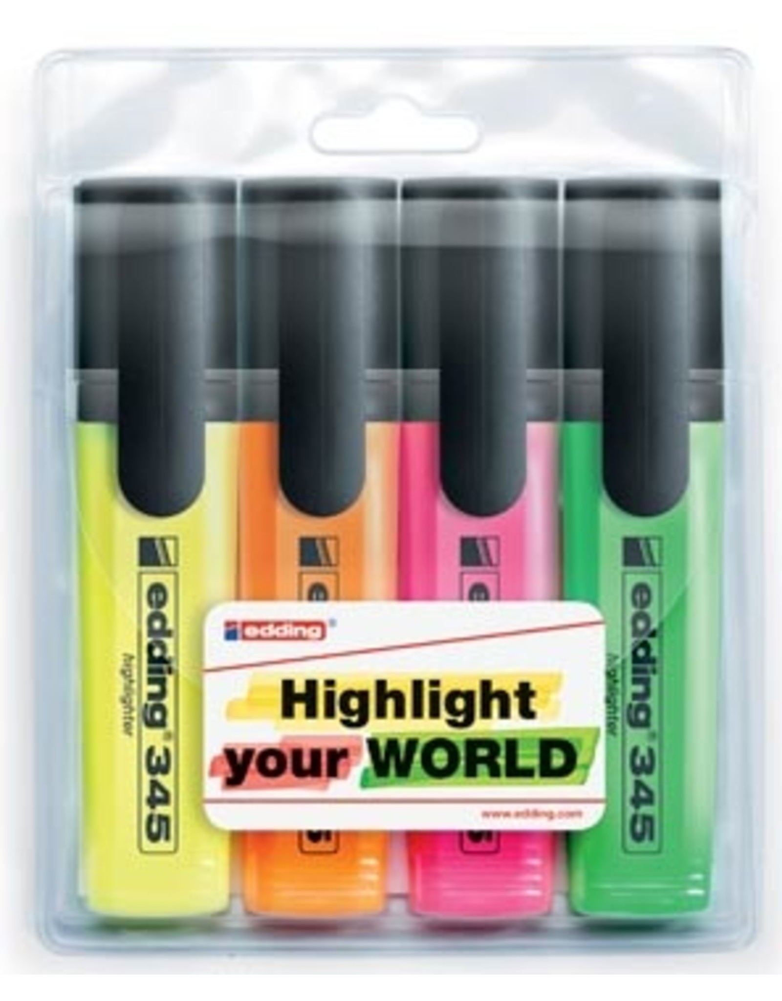 Edding Edding Markeerstift/Highlighter 345 map 4st  G/Y/R/O