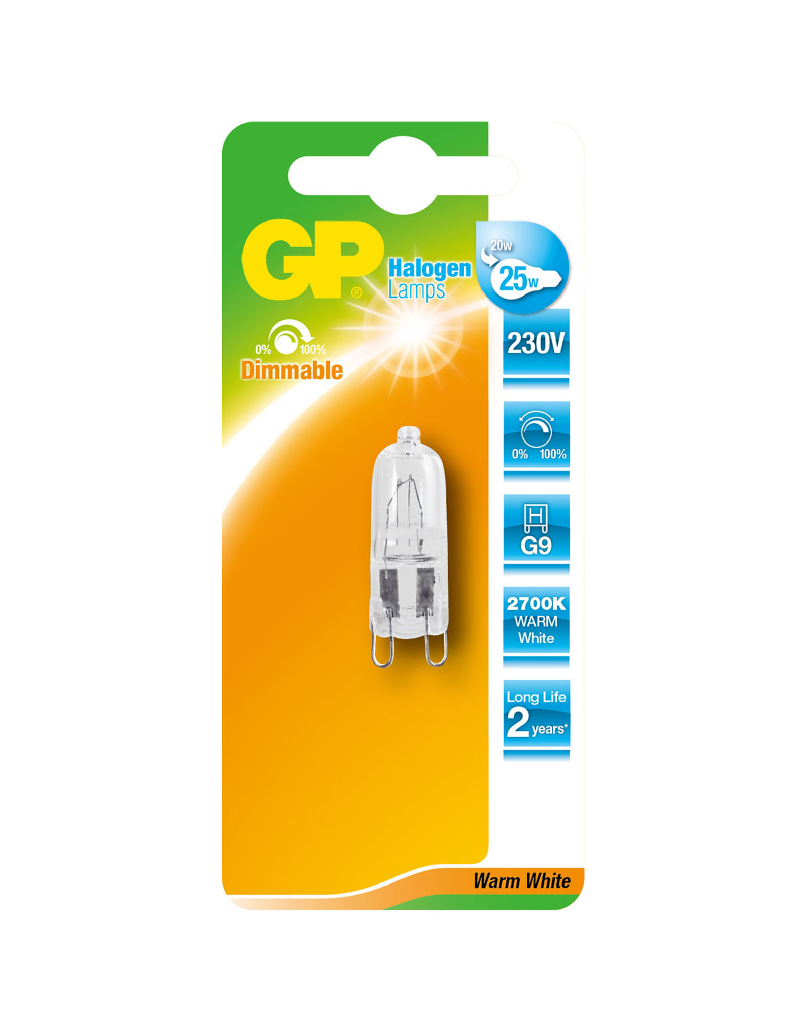 GP GP Halogeen  Capsule 20W G9  204Lm