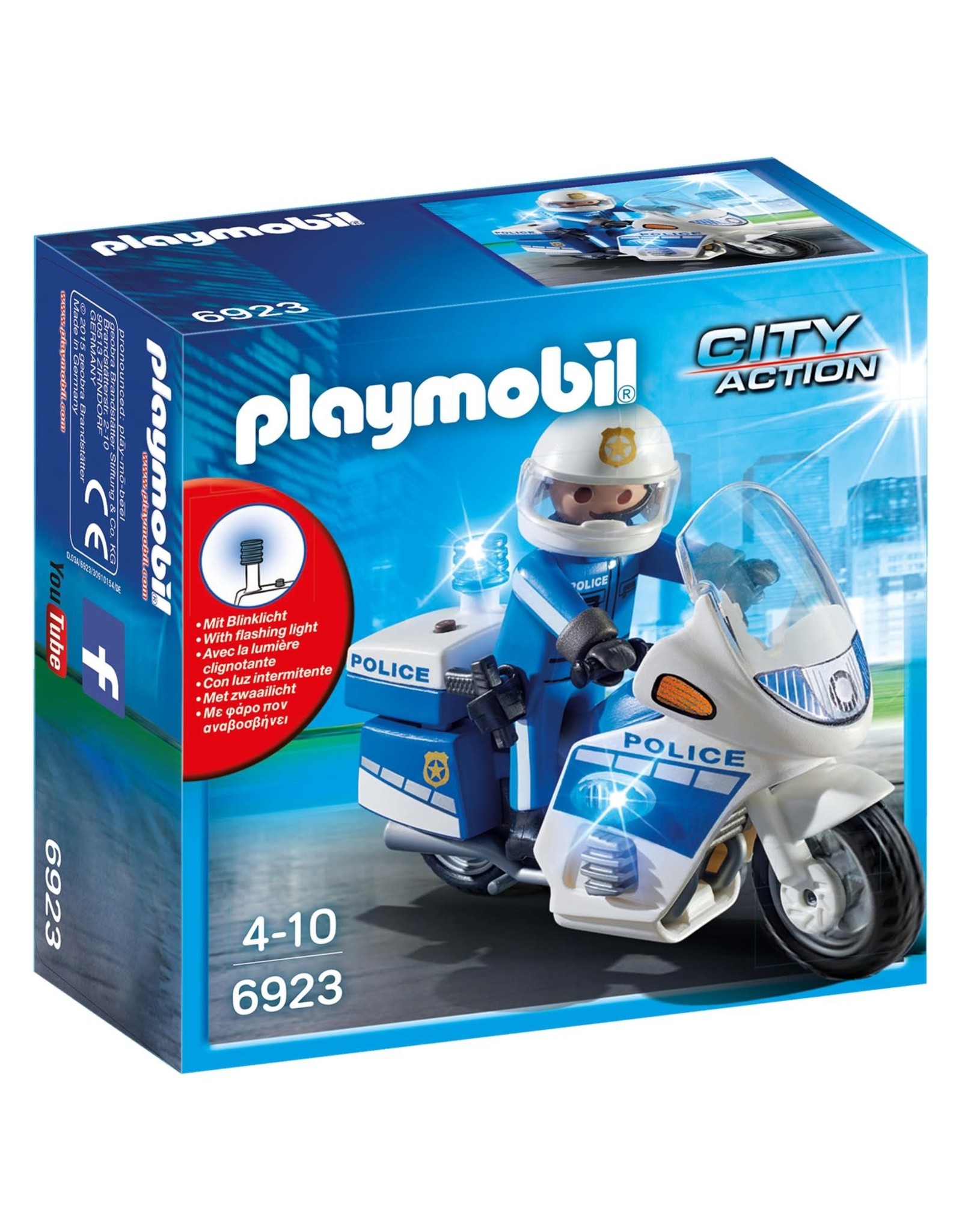 Playmobil Playmobil City Action 6923 Politiemotor met LED-licht