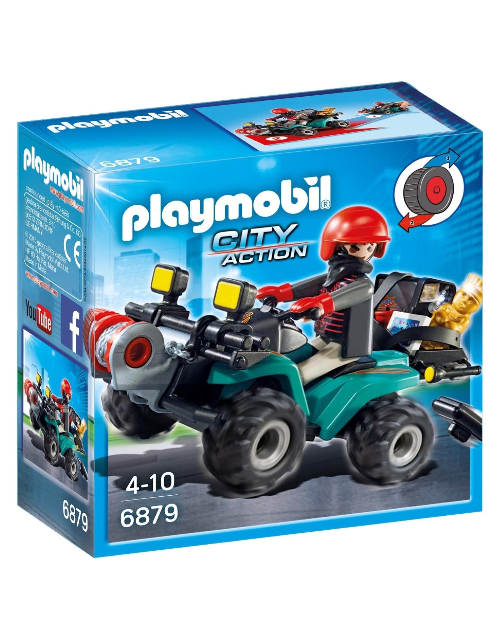 Playmobil Playmobil City Action 6879 Bandiet en Quad met Lier