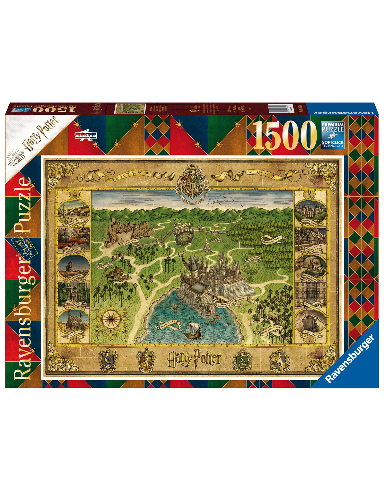 Ravensburger Ravensburger Puzzel 165995 H Potter Hogwarts Kaart 1500 stukjes