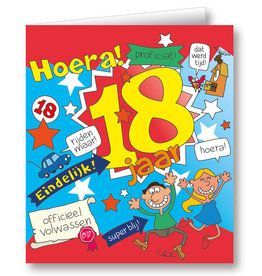 Paper Dreams Wenskaarten - 18 Jaar Cartoon