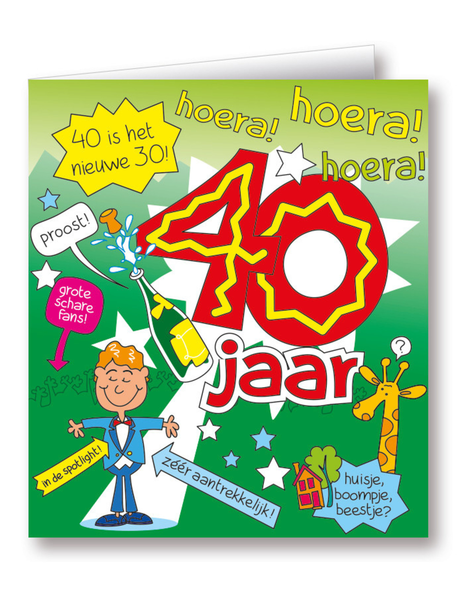 Paper Dreams Wenskaarten - 40 Jaar Man Cartoon