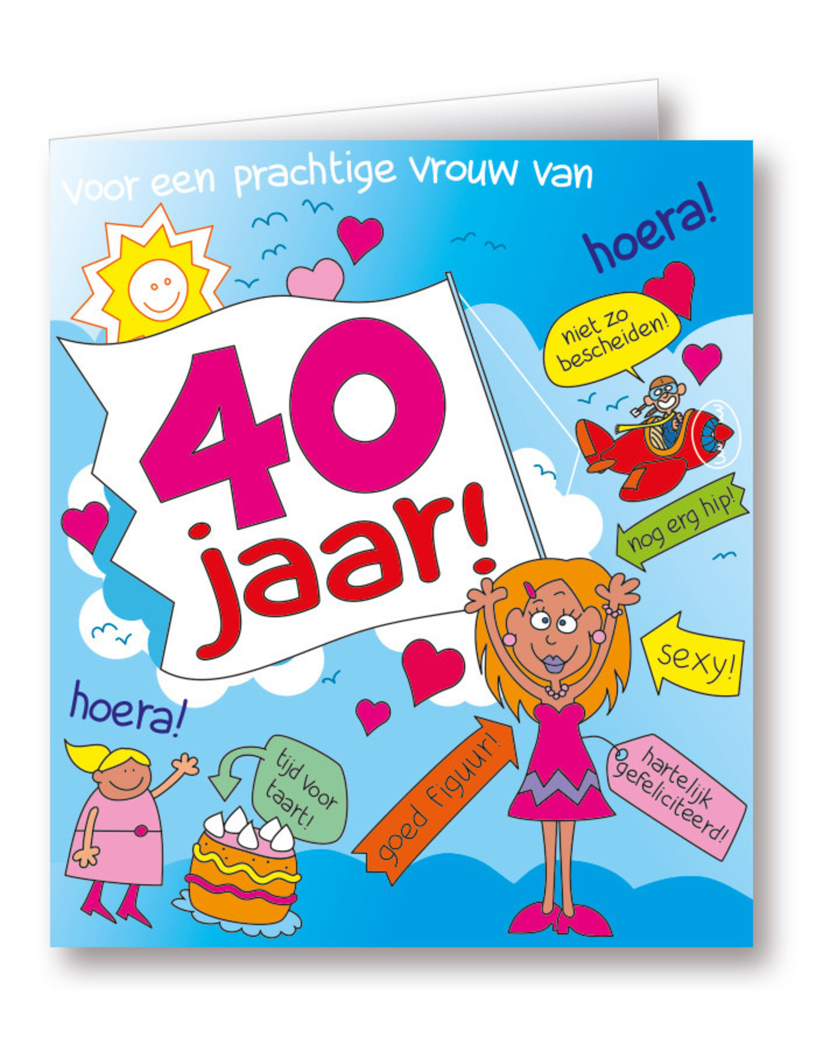 Paper Dreams Wenskaarten - 40 Jaar Vrouw Cartoon