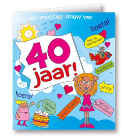 Paper Dreams Wenskaarten - 40 Jaar Vrouw Cartoon