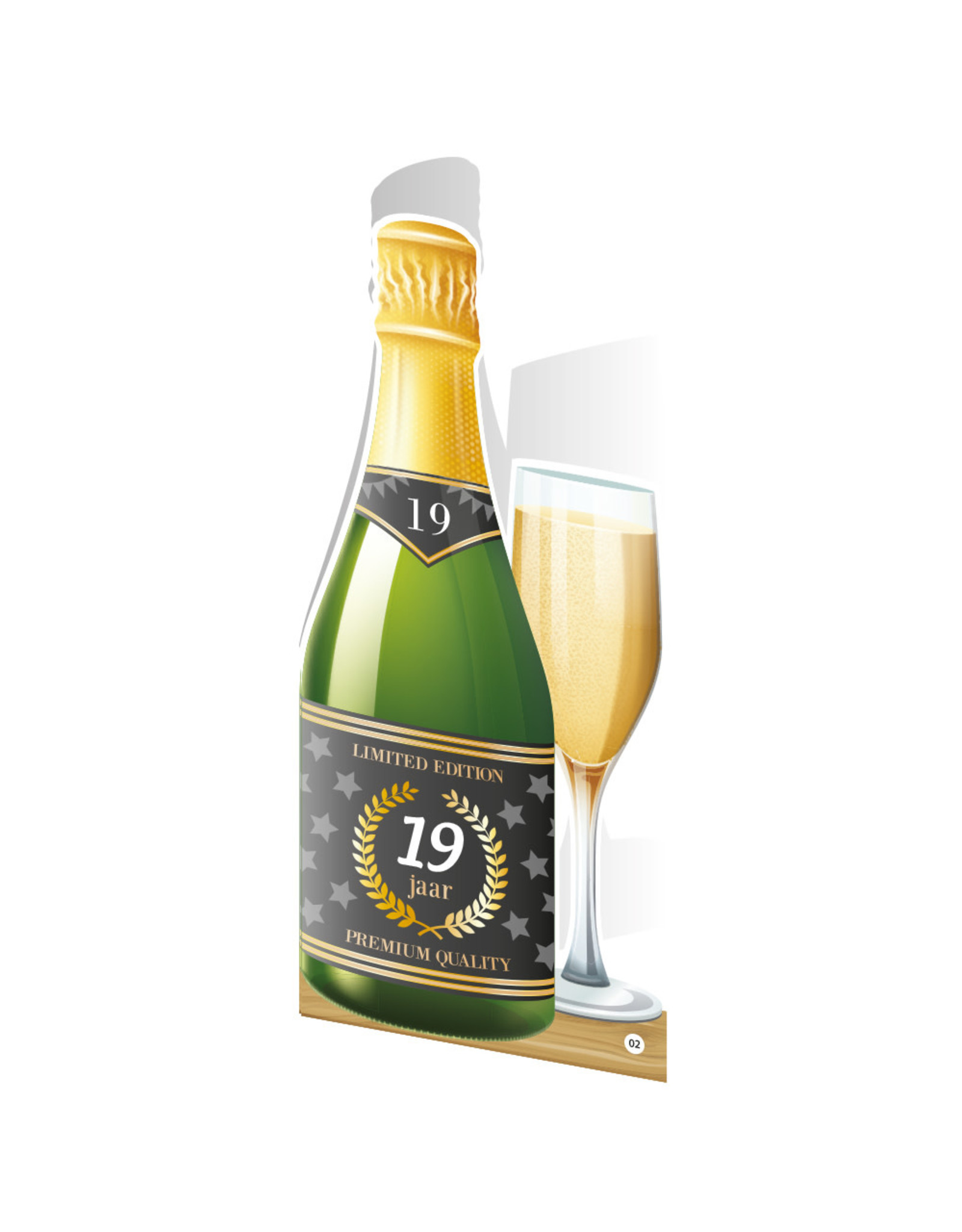 Paper Dreams Champagne Kaart - 19 Jaar