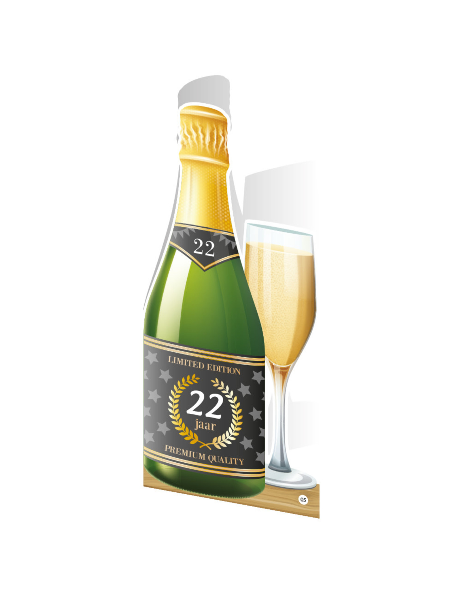 Paper Dreams Champagne Kaart - 22 Jaar