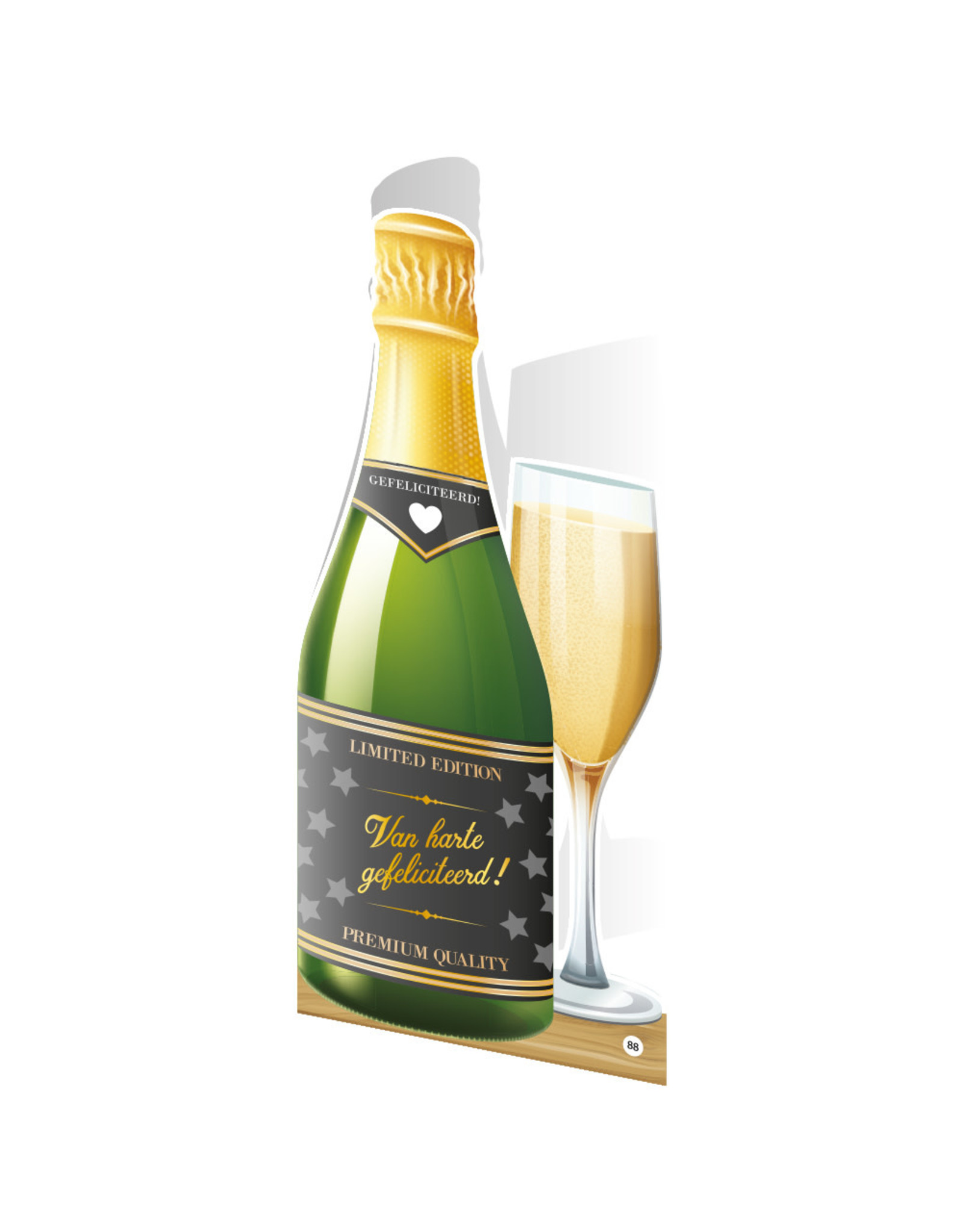 Paper Dreams Champagne Kaart - Gefeliciteerd