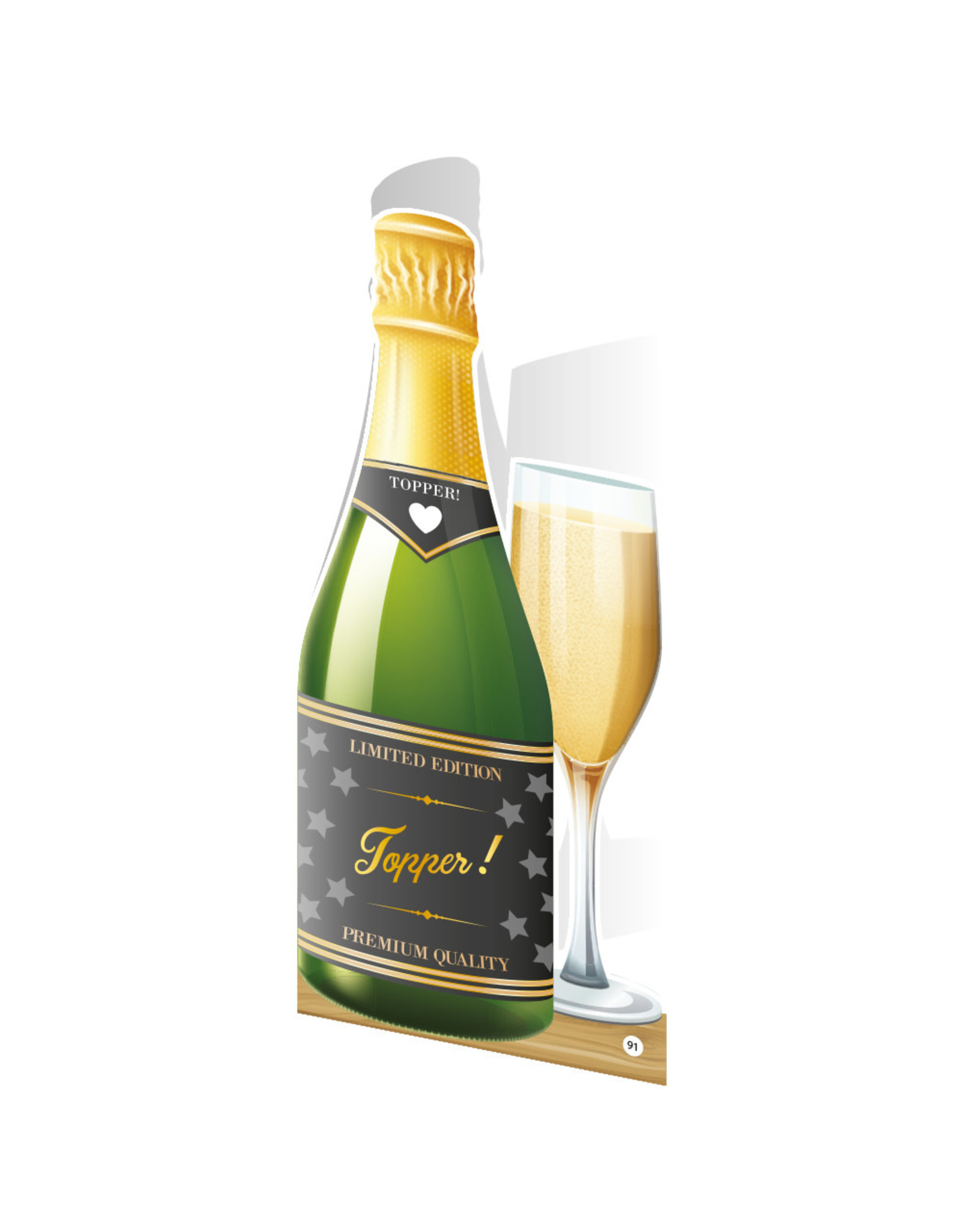 Paper Dreams Champagne Kaart - Topper