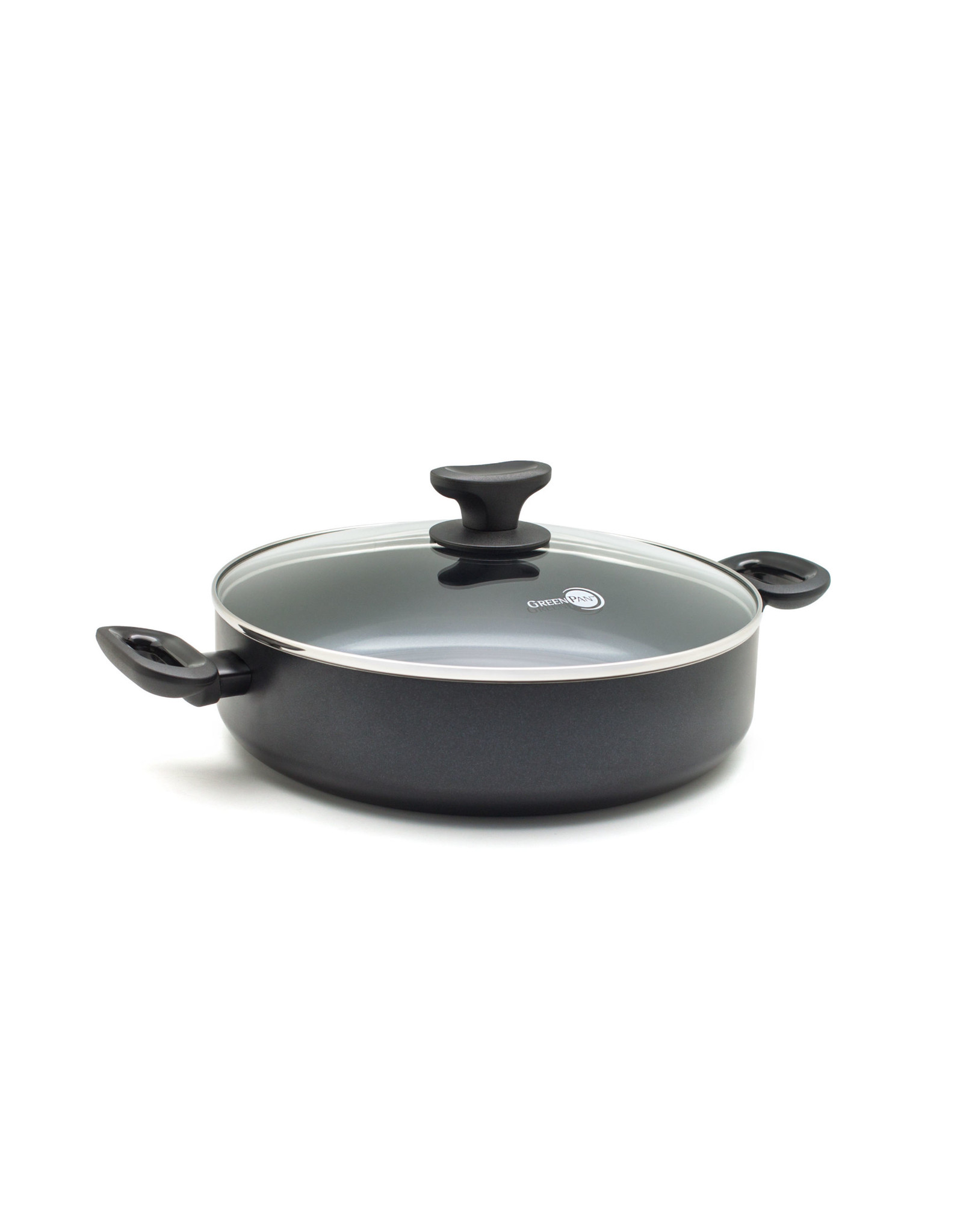 Greenpan Greenpan Torino rechte Sauteerpan/Hapjespan 28cm met deksel/2 handgrepen    zwart