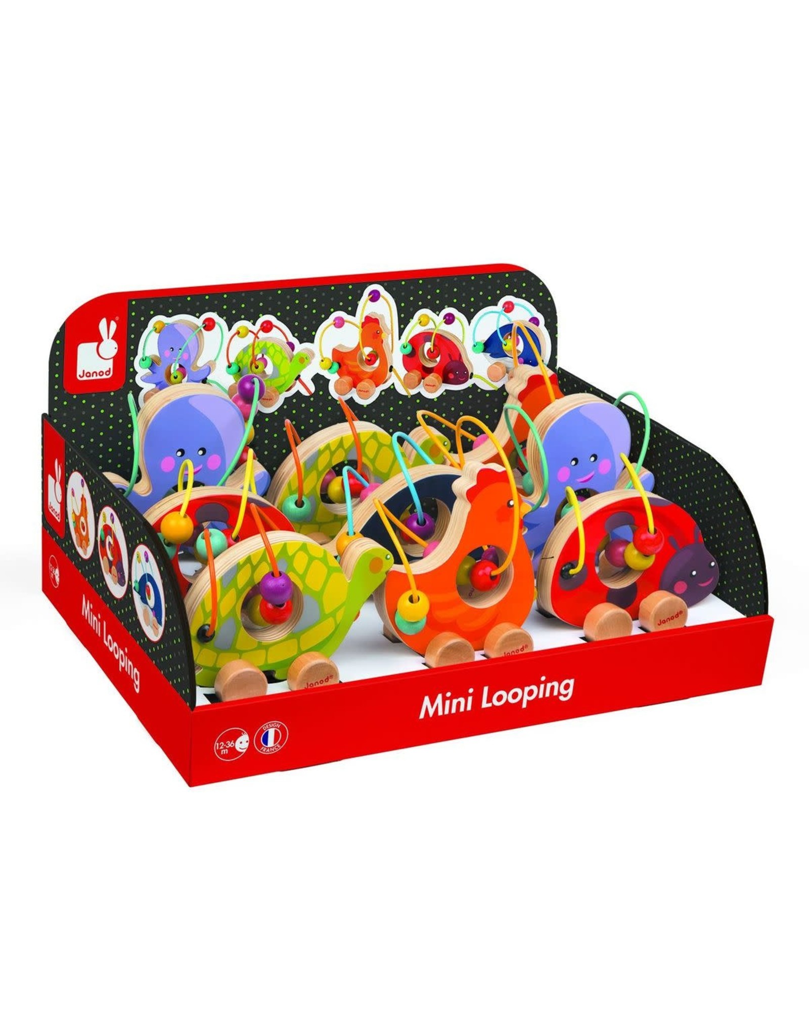 Janod Janod Trekfiguren Kralenframe Assorti (Prijs/Stuk)