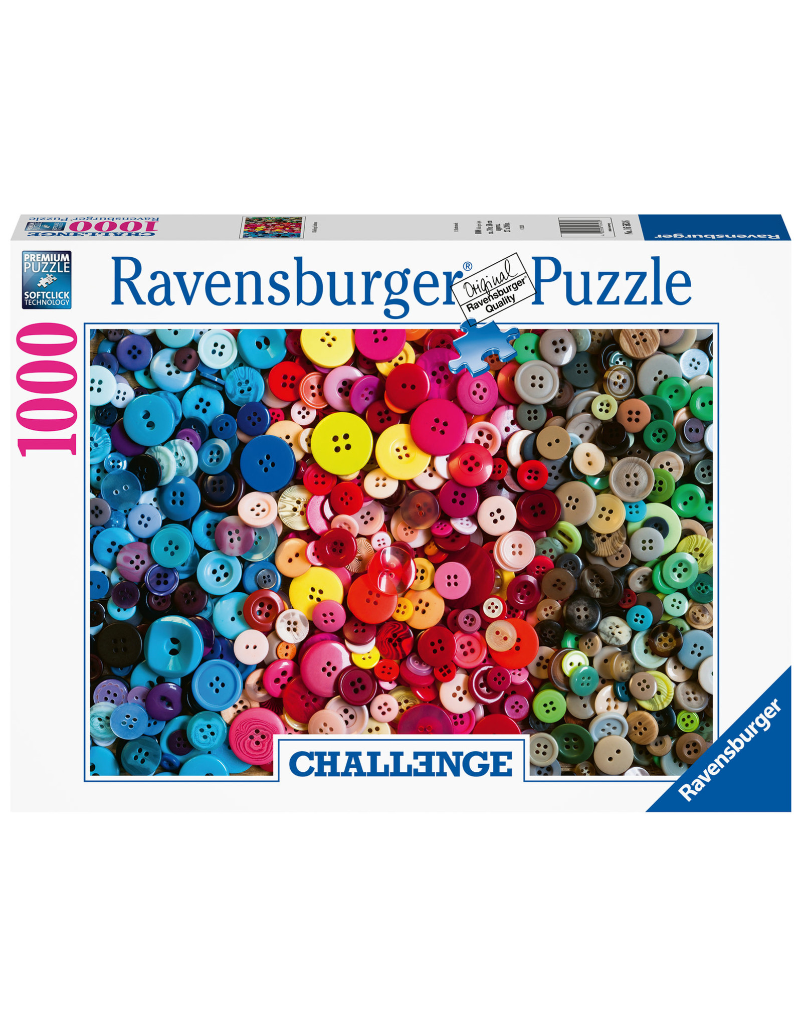 Ravensburger Ravensburger Puzzel 165636 Challenge Knopen  1000 stukjes - Challenge Buttons