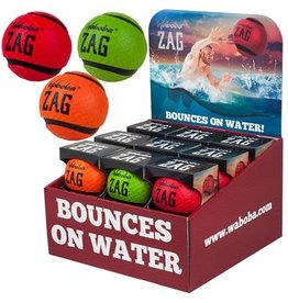 Waboba Waboba Zag Ball bounces on water, stuitert over water