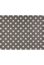 Tafelzeil 140cm breed Polka Dot - Grijs met witte stippen