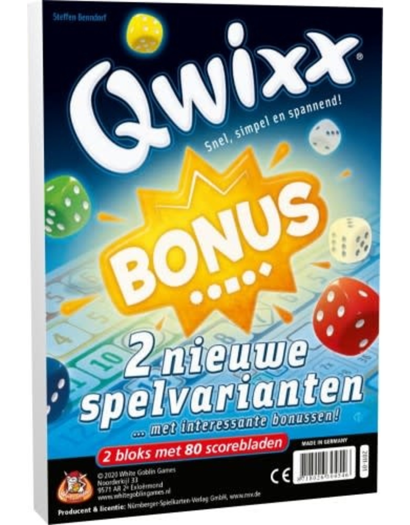 White Gobelin Games White Goblin Games Qwixx Bonus - 2 Scorebloks