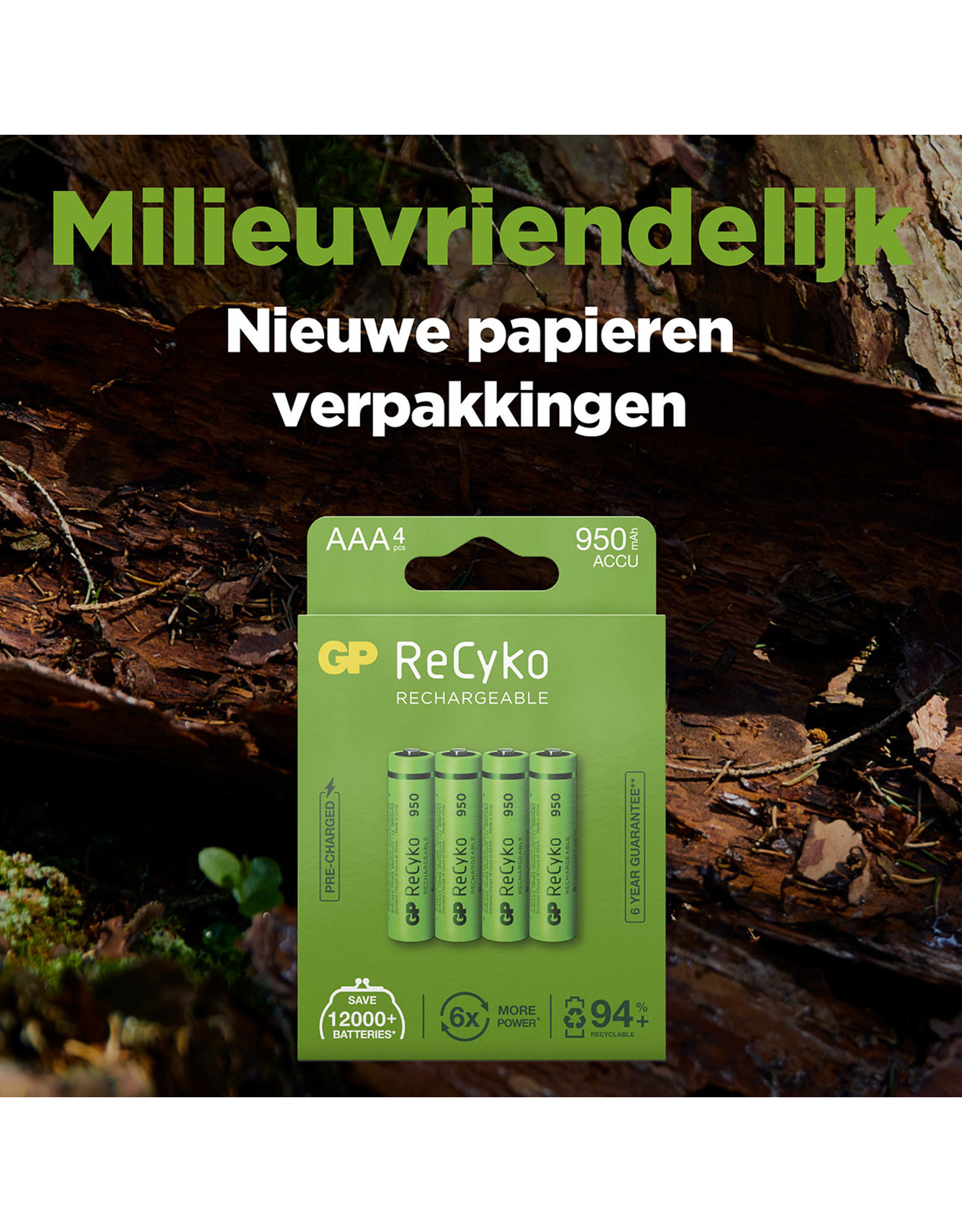GP ReCyko GP Recyko AAA  950mAh 4pack  pre-charged