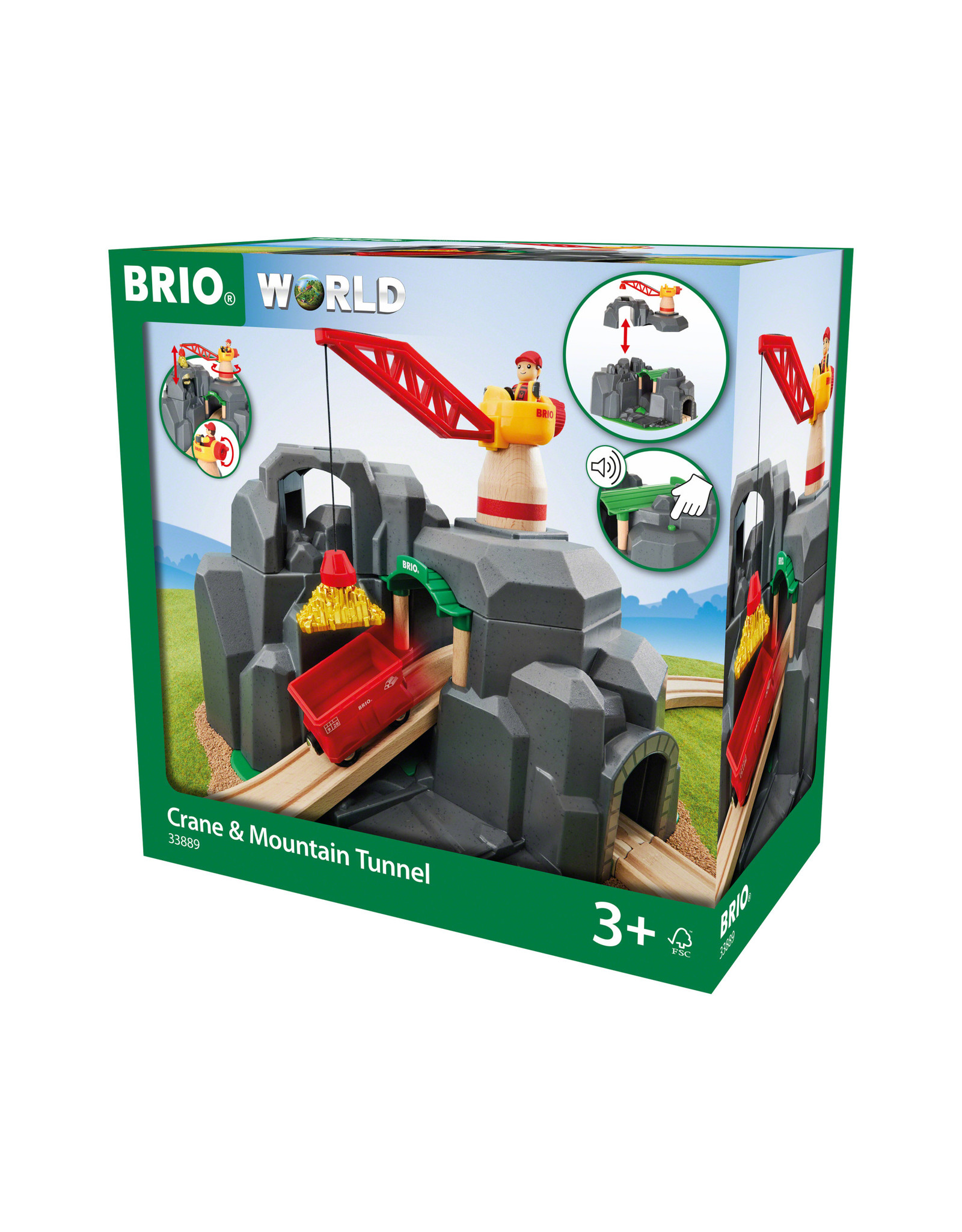 Brio Brio World 33889 Kraan en bergtunnel - Crane and Mountain Tunnel