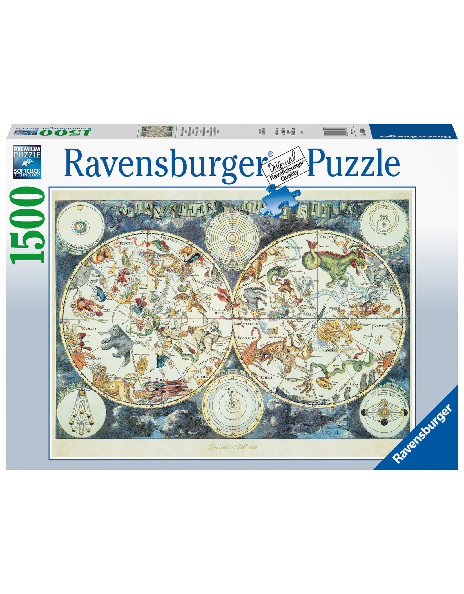 Ravensburger Ravensburger puzzel 160037 Wereldkaart met Fantasierijke Dieren  1500 stukjes