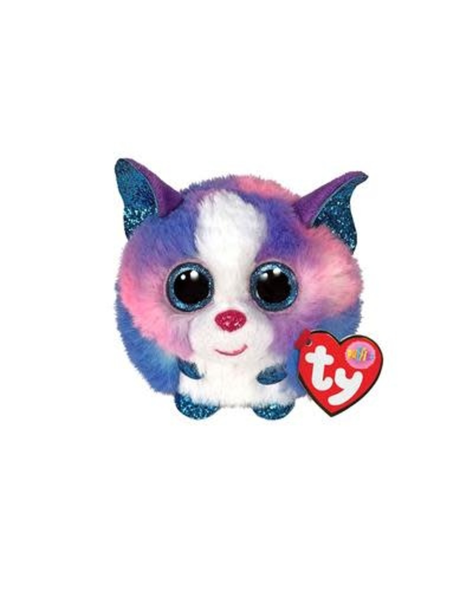 Ty Ty Teeny Puffies Cleo de Blauw/Roze/Witte Husky 10cm