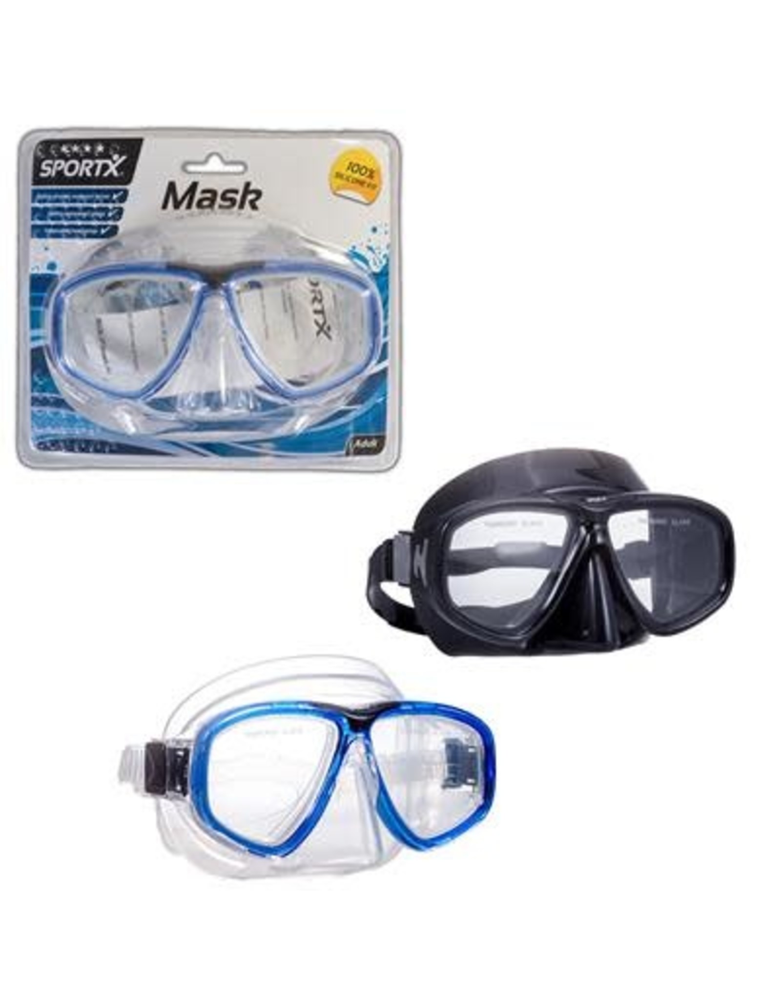 Sportx SportX Adult Zwemmasker **** blauw of zwart