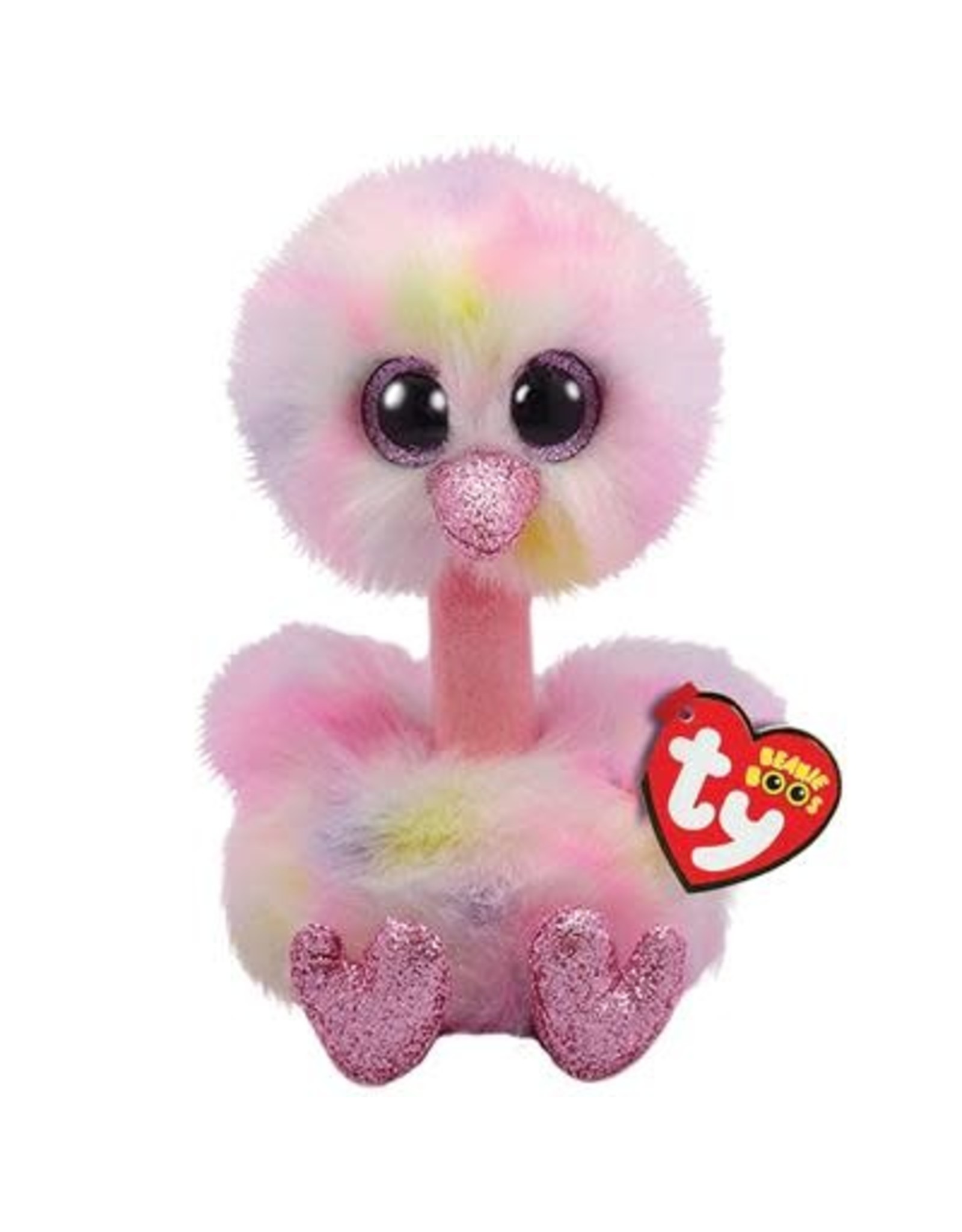 Ty Ty Beanie Boo's Avery de Pastelkleurige Struisvogel 15cm