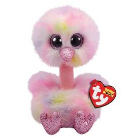 Ty Ty Beanie Boo's Avery de Pastelkleurige Struisvogel 15cm