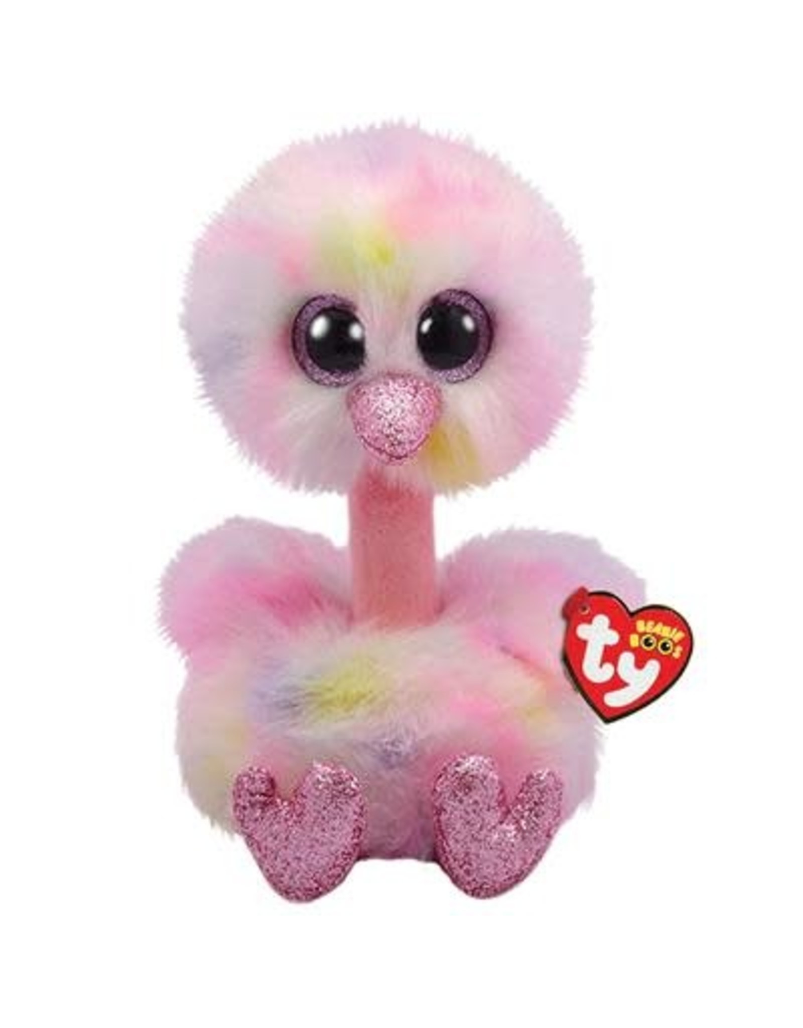 Ty Ty Beanie Buddy Avery  de Pastelkleurige Struisvogel 24cm