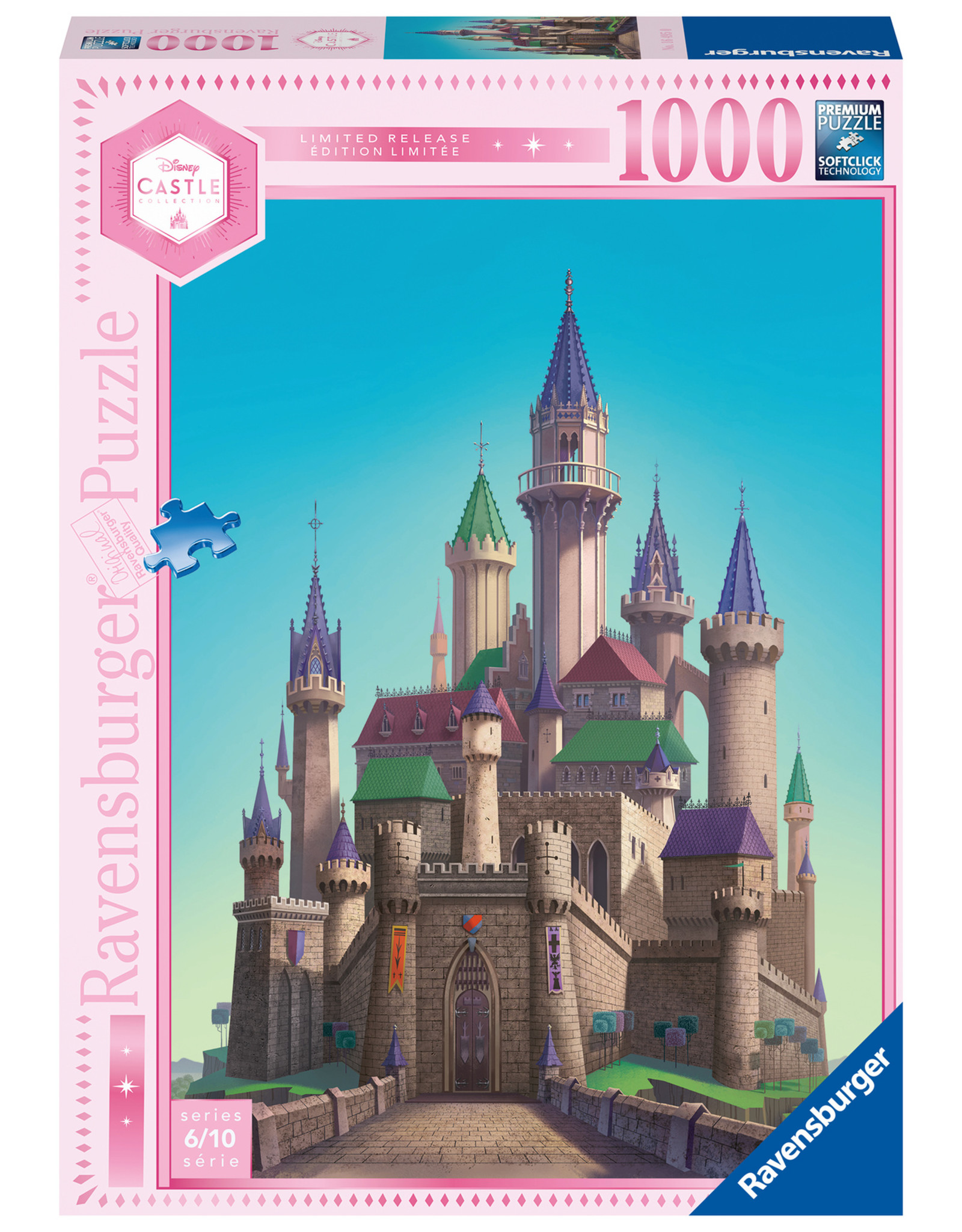 Ravensburger Ravensburger Puzzel 164950 Disney Aurora's Castle (1000 Stukjes) - (1 hoek is beschadigd)