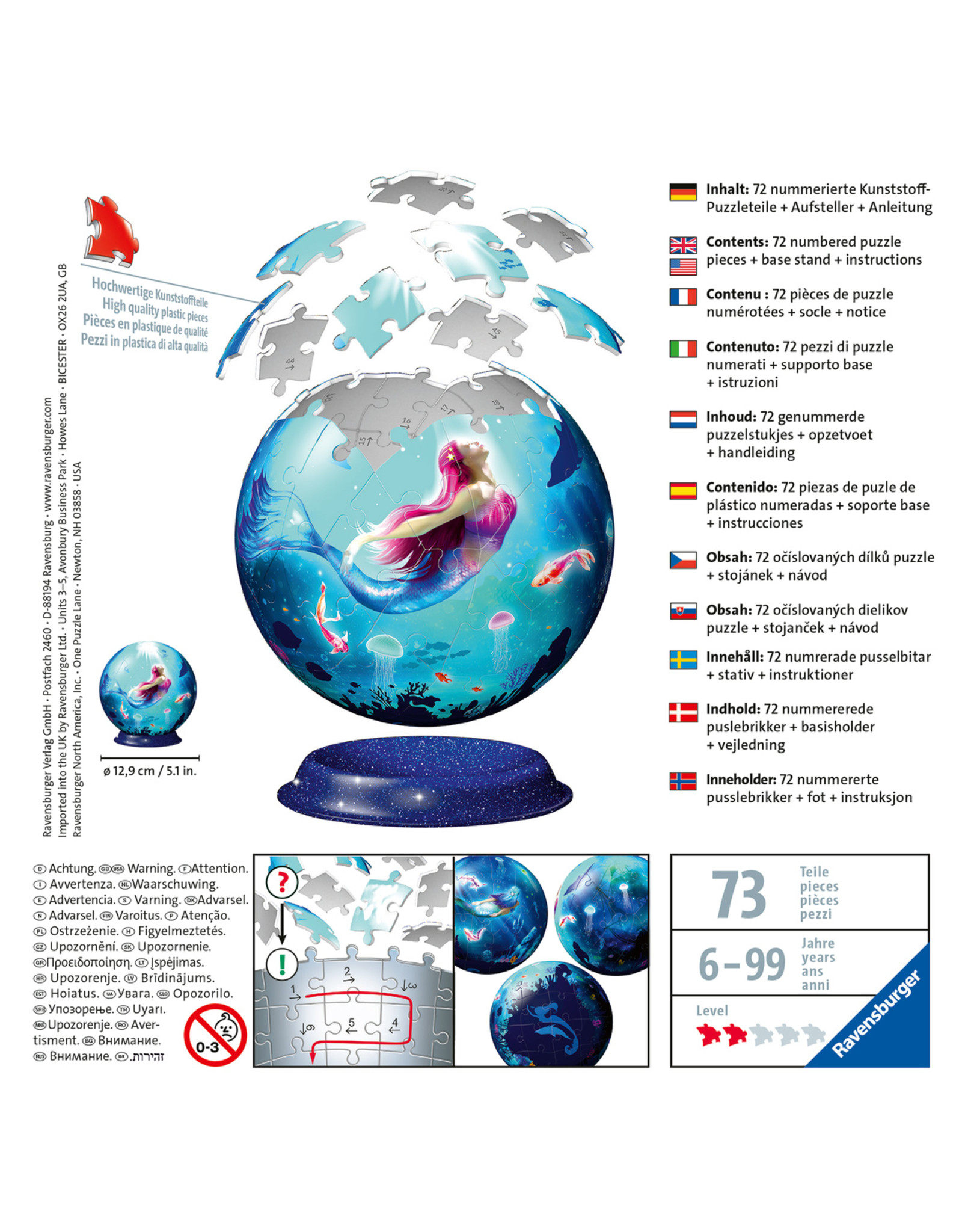 Ravensburger Ravensburger 3D Puzzleball 112500 Enchanting Mermaids (72 Stukjes)