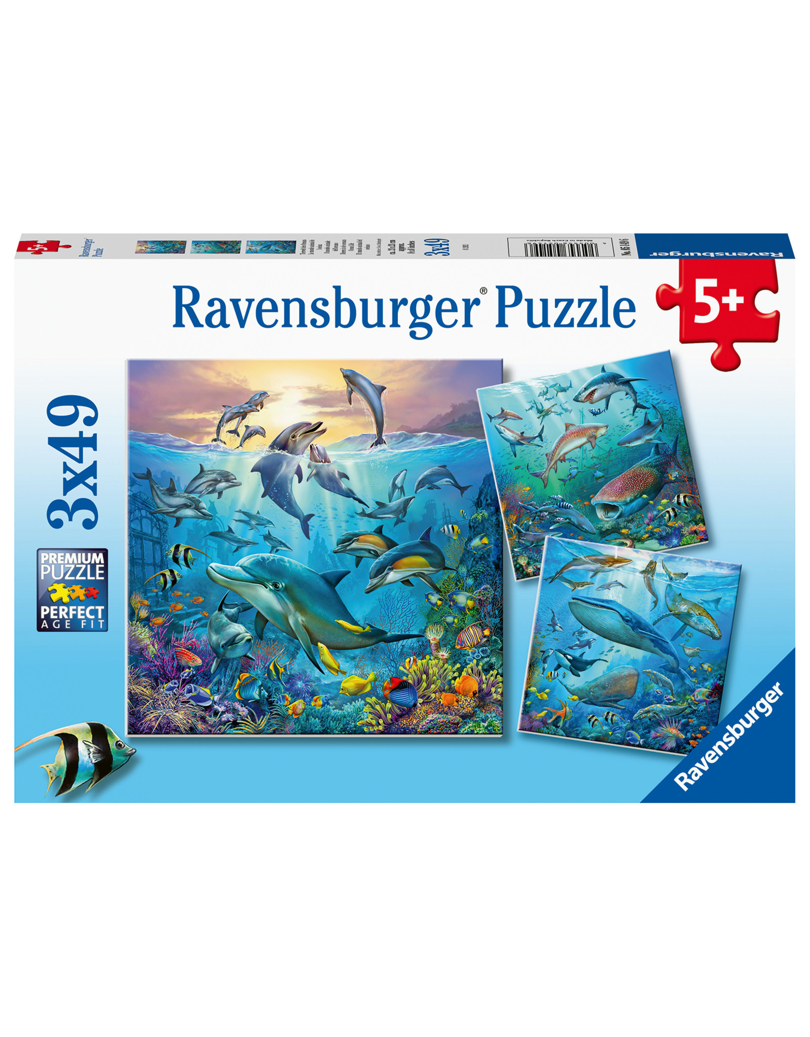 Ravensburger Ravensburger Puzzel 051496 Dieren in de Oceaan (3x49 Stukjes)