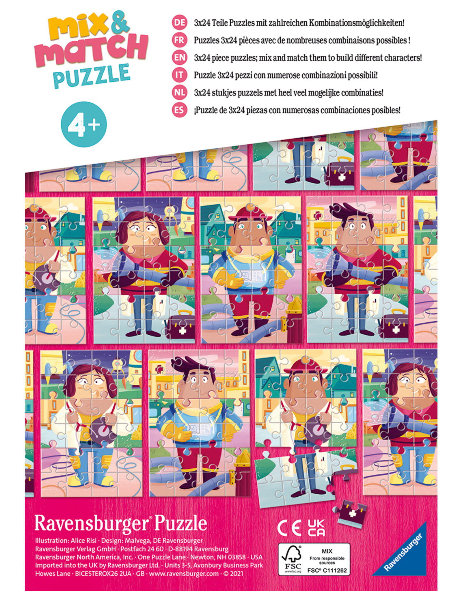 Ravensburger Ravensburger Puzzel 051366 De leukste Beroepen (3x24 Stukjes)