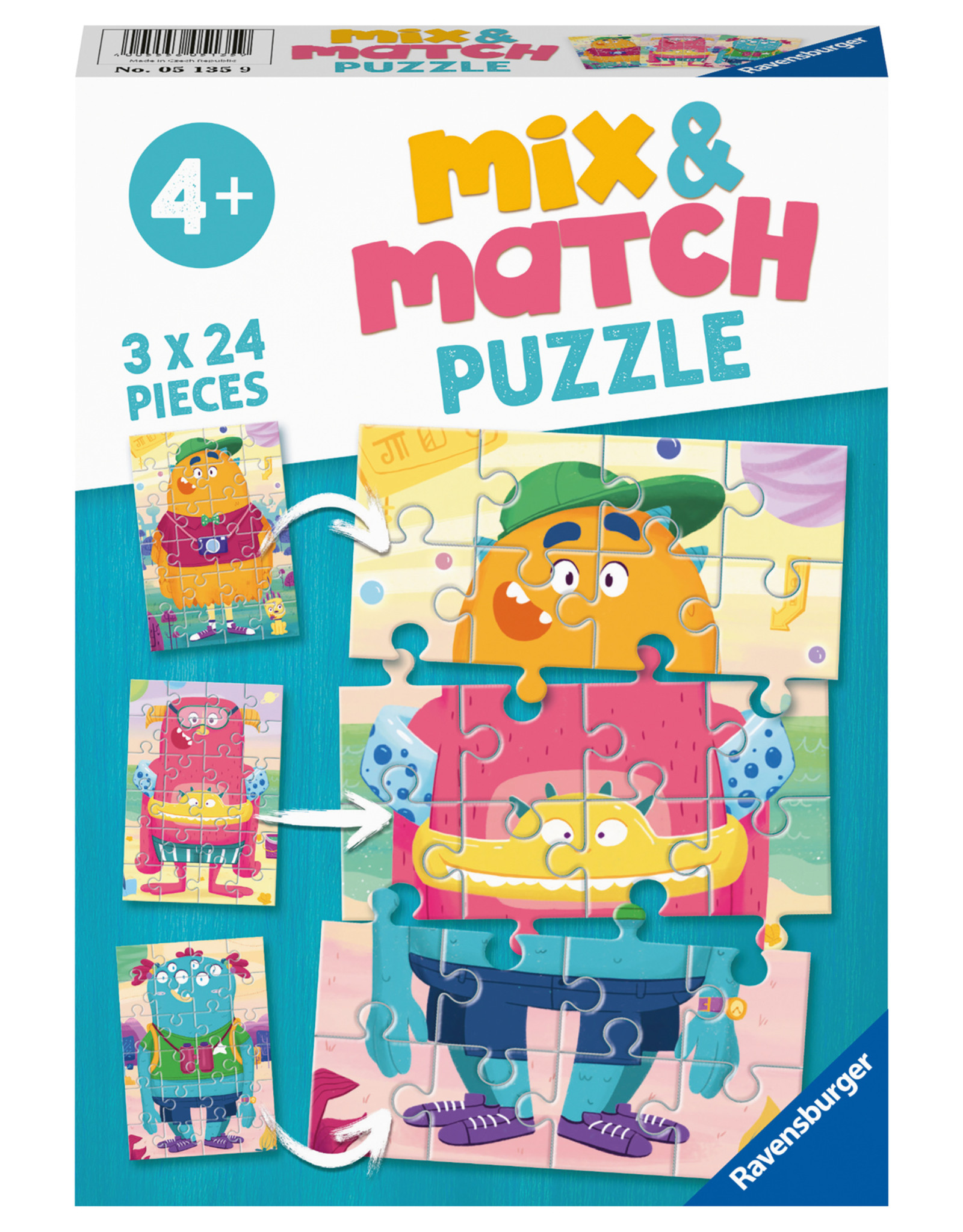 Ravensburger Ravensburger Puzzel 051359 Grappige Monsters (3x24 Stukjes)