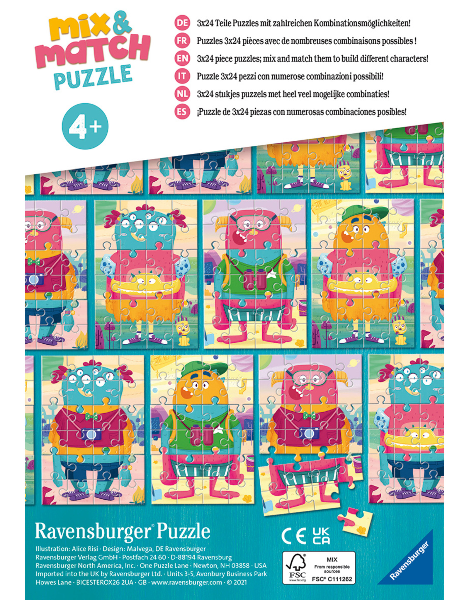 Ravensburger Ravensburger Puzzel 051359 Grappige Monsters (3x24 Stukjes)