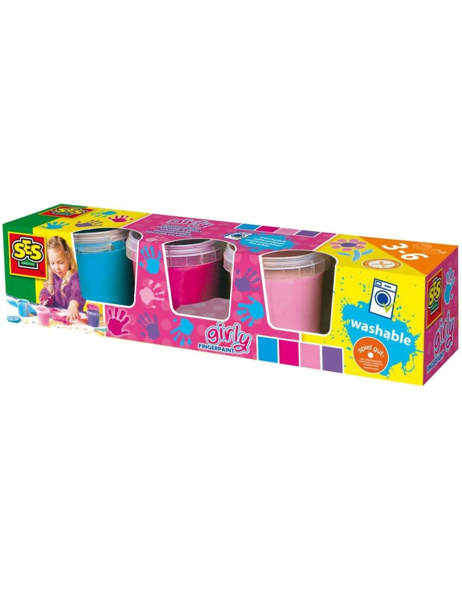 SES Creative SES Creative Vingerverf Pink (4x145ml)