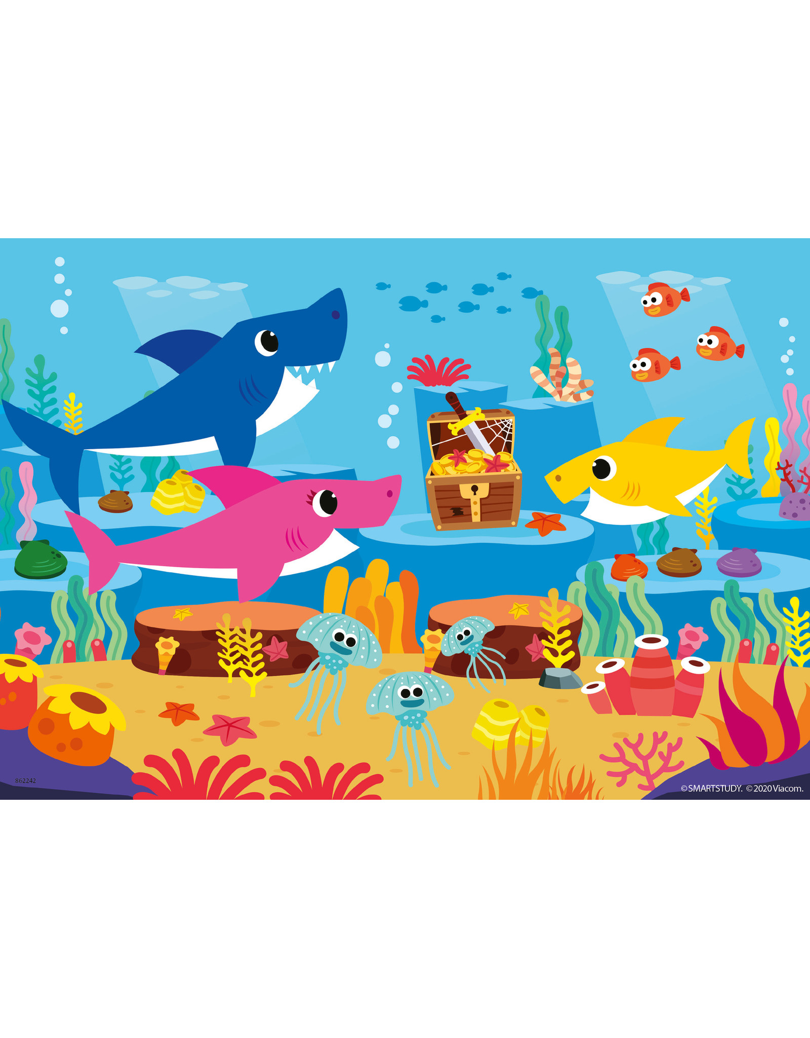 Ravensburger Ravensburger Puzzel 051236 Baby Shark Ontdekt de Oceaan (2x12 Stukjes)